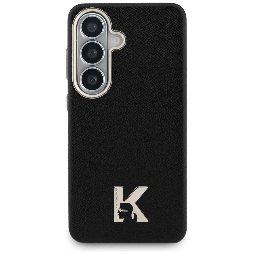 Karl Lagerfeld Samsung Galaxy S26 - Σκληρή Θήκη με Επένδυση Οικολογικού Δέρματος και MagSafe - Karl Head Logo - Black