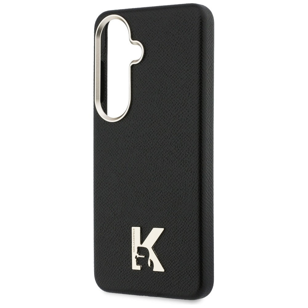 Karl Lagerfeld Samsung Galaxy S26 - Σκληρή Θήκη με Επένδυση Οικολογικού Δέρματος και MagSafe - Karl Head Logo - Black