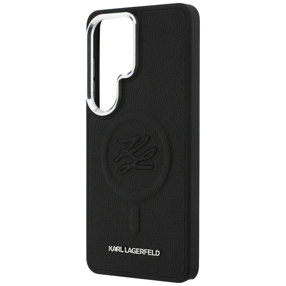 Karl Lagerfeld Samsung Galaxy S26 Ultra - Σκληρή Θήκη με Επένδυση Οικολογικού Δέρματος και MagSafe - Embossed Ring Initial and Metal Logo - Black
