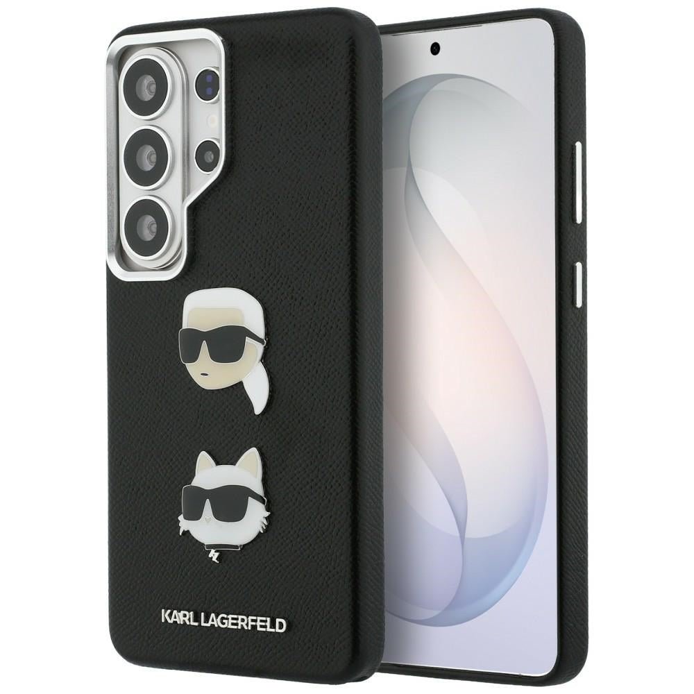 Karl Lagerfeld Samsung Galaxy S26 Ultra - Σκληρή Θήκη με Επένδυση Συνθετικού Δέρματος και Πλαίσιο Σιλικόνης - Saffiano Double Heads Metal - Black