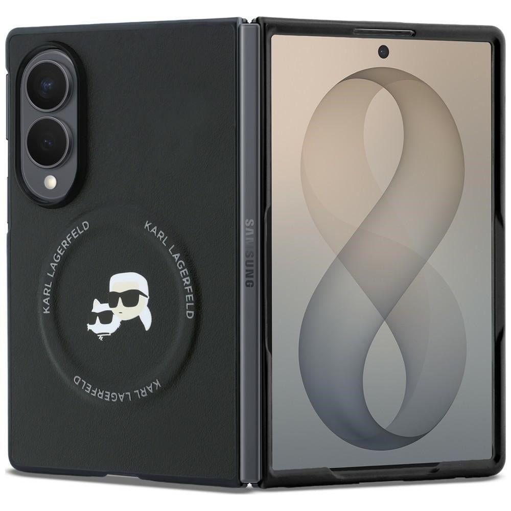 Karl Lagerfeld Samsung Galaxy Z Fold8 - Σκληρή Θήκη MagSafe με Επένδυση Συνθετικού Δέρματος - Karl and Choupette Pins MagSafe - Black