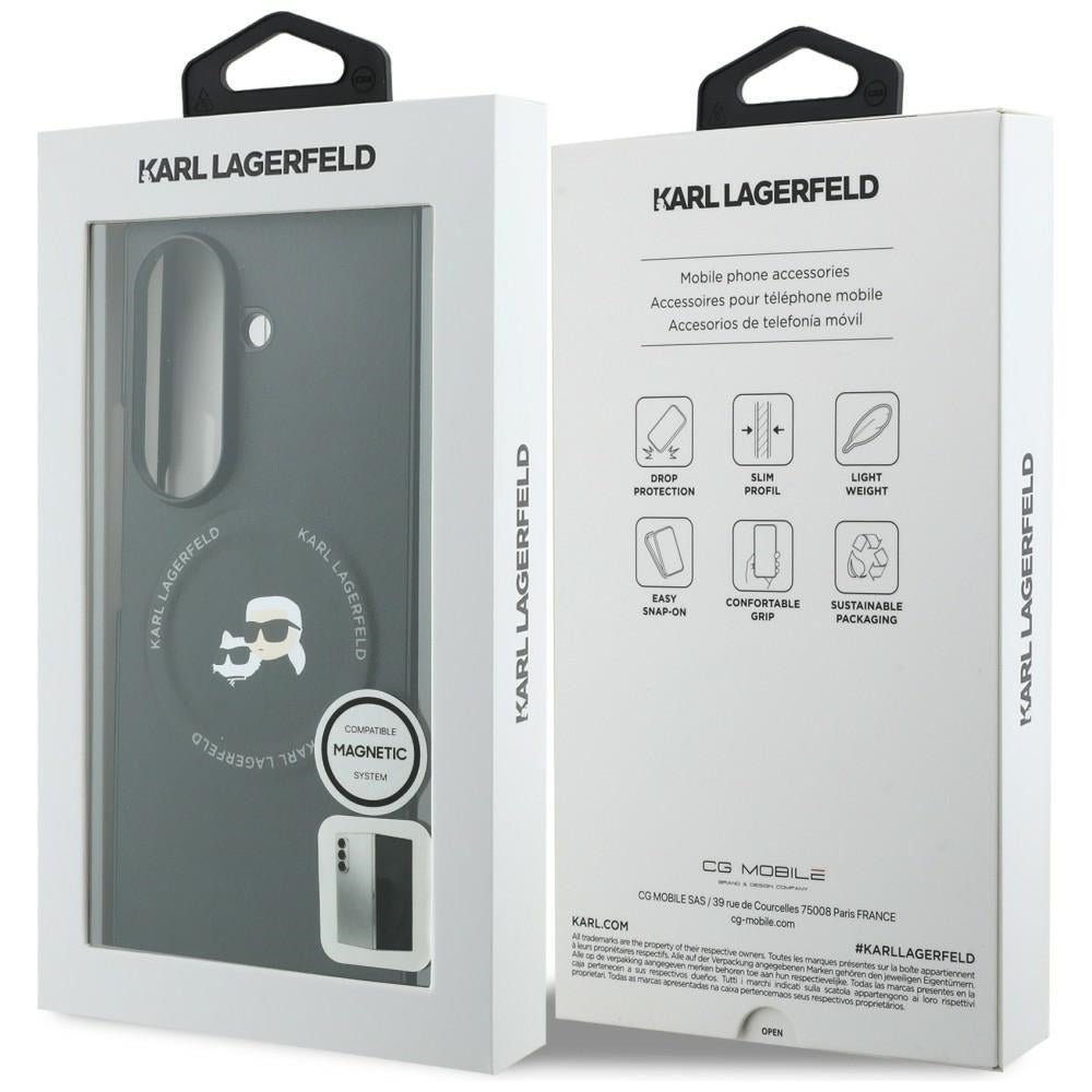 Karl Lagerfeld Samsung Galaxy Z Fold8 Ultra - Σκληρή Θήκη MagSafe με Επένδυση Συνθετικού Δέρματος - Karl and Choupette Pins MagSafe - Black