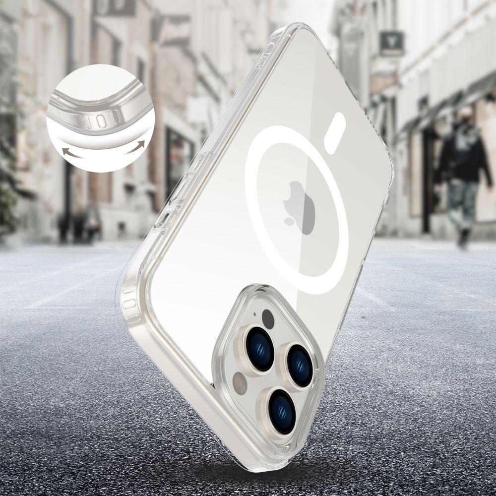 Tech - Protect iPhone 16 Pro Max Flexair Hybrid CC MagSafe Σκληρή Θήκη με Πλαίσιο Σιλικόνης και MagSafe - Διάφανη