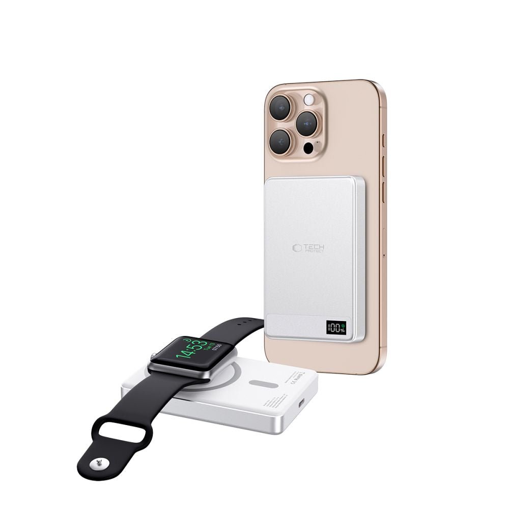 Tech - Protect PB33 Lifemag MagSafe PowerBank Μαγνητικό PowerBank Κινητού 5000 mAh - Silver