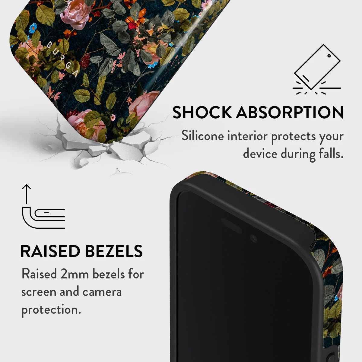 Burga iPhone 16 Fashion Tough MagSafe Σκληρή Θήκη με MagSafe - Bloomy Garden