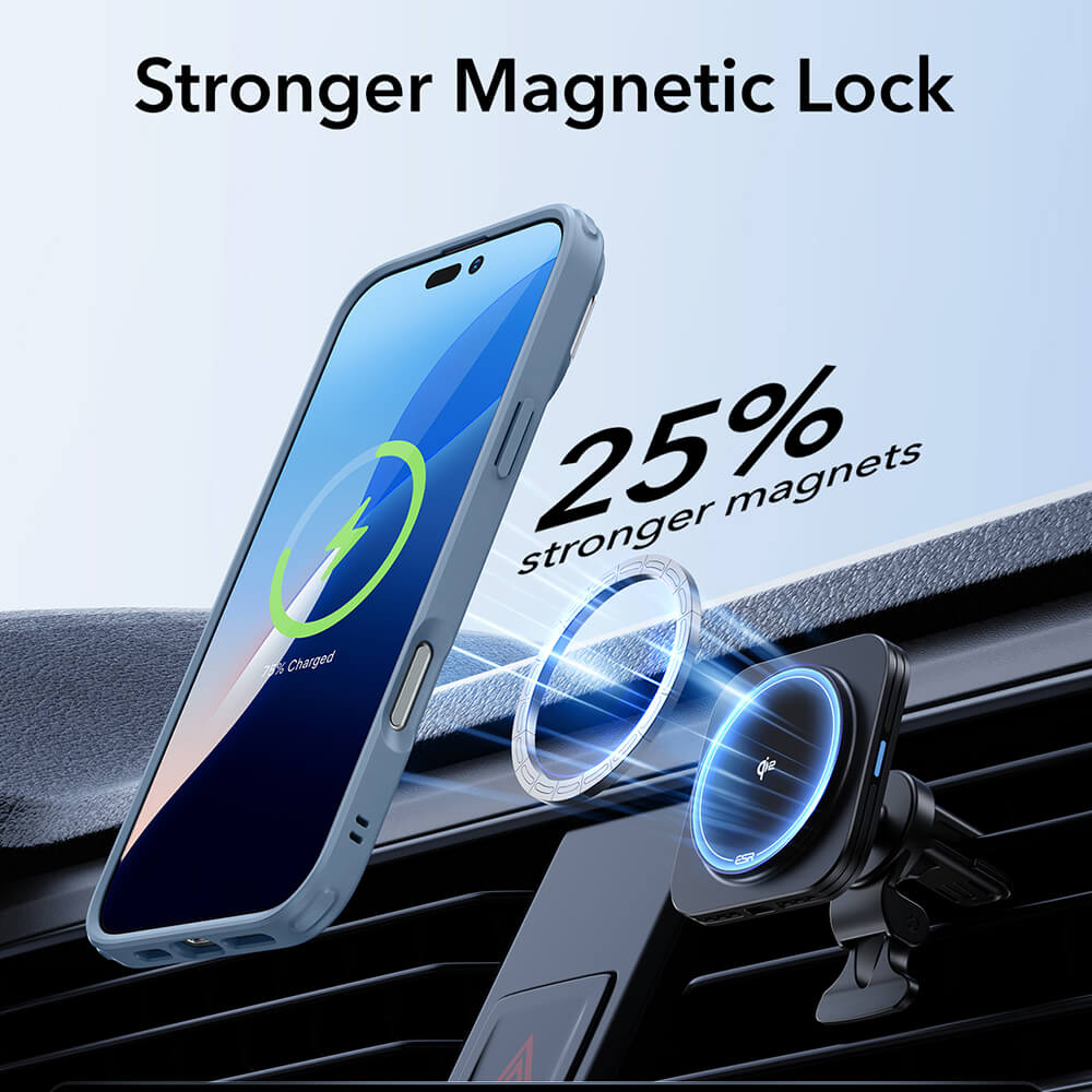 ESR iPhone 16 Classic Hybrid Halolock Kickstand Σκληρή Θήκη με Πλαίσιο Σιλικόνης και MagSafe - Διάφανη / Blue
