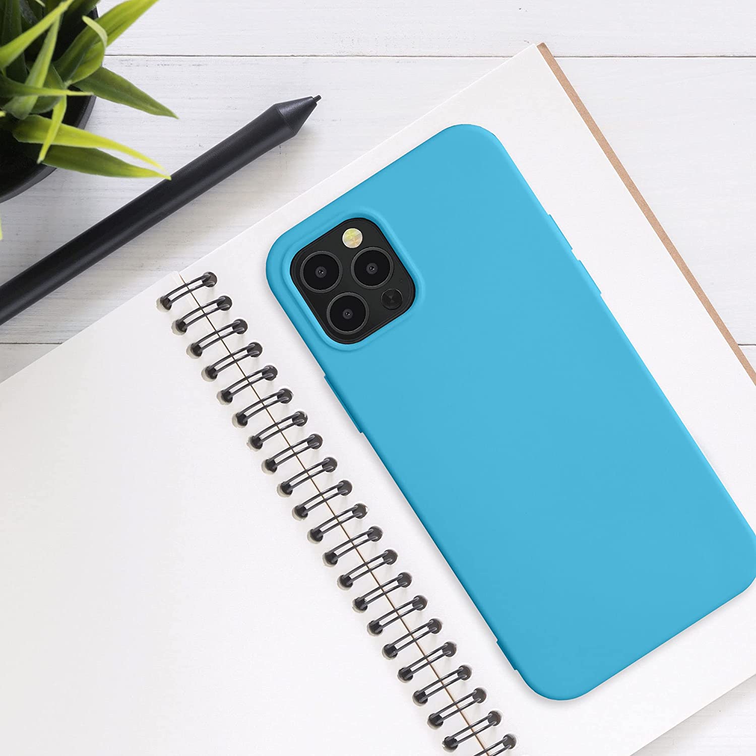 KW iPhone 12 / iPhone 12 Pro Θήκη Σιλικόνης Rubberized TPU - Sea Blue - 53844.223