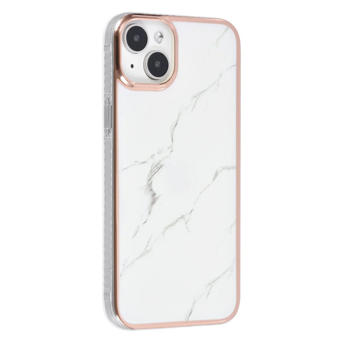 Tuniq iPhone 15 Plus / 14 Plus - Σκληρή Θήκη με Πλαίσιο Σιλικόνης - Σχέδιο Μάρμαρο - Λευκή