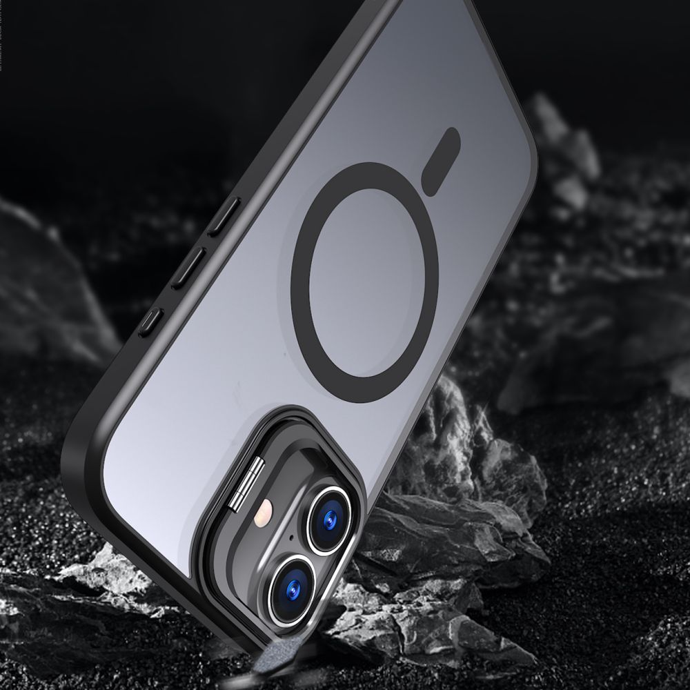 Tech - Protect iPhone 16 Magstand MagSafe Σκληρή Θήκη με Πλαίσιο Σιλικόνης και Stand - Matte Black / Ημιδιάφανη