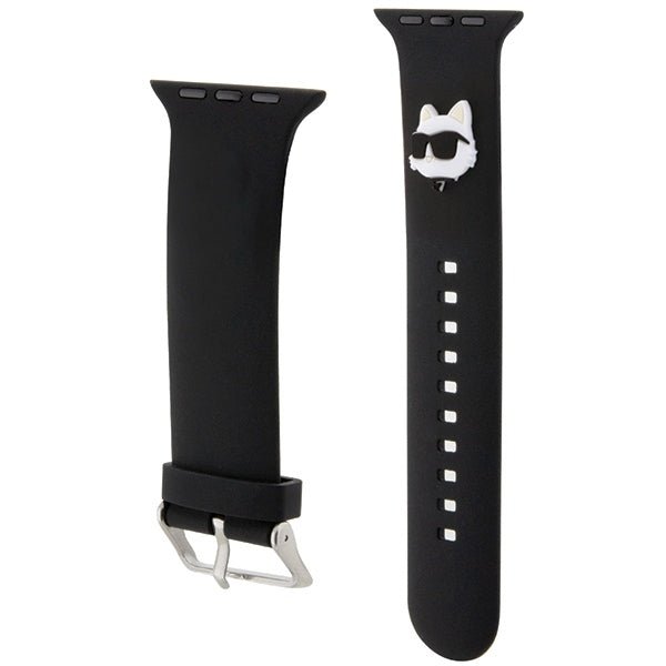 Karl Lagerfeld Λουράκι Apple Watch 2 / 3 / 4 / 5 / 6 / 7 / 8 / 9 / SE / ULTRA 1 / ULTRA 2 - 42 / 44 / 45 / 49 mm 3D Rubber Choupette Head Λουράκι Σιλικόνης - Black - KLAWLSLCNK