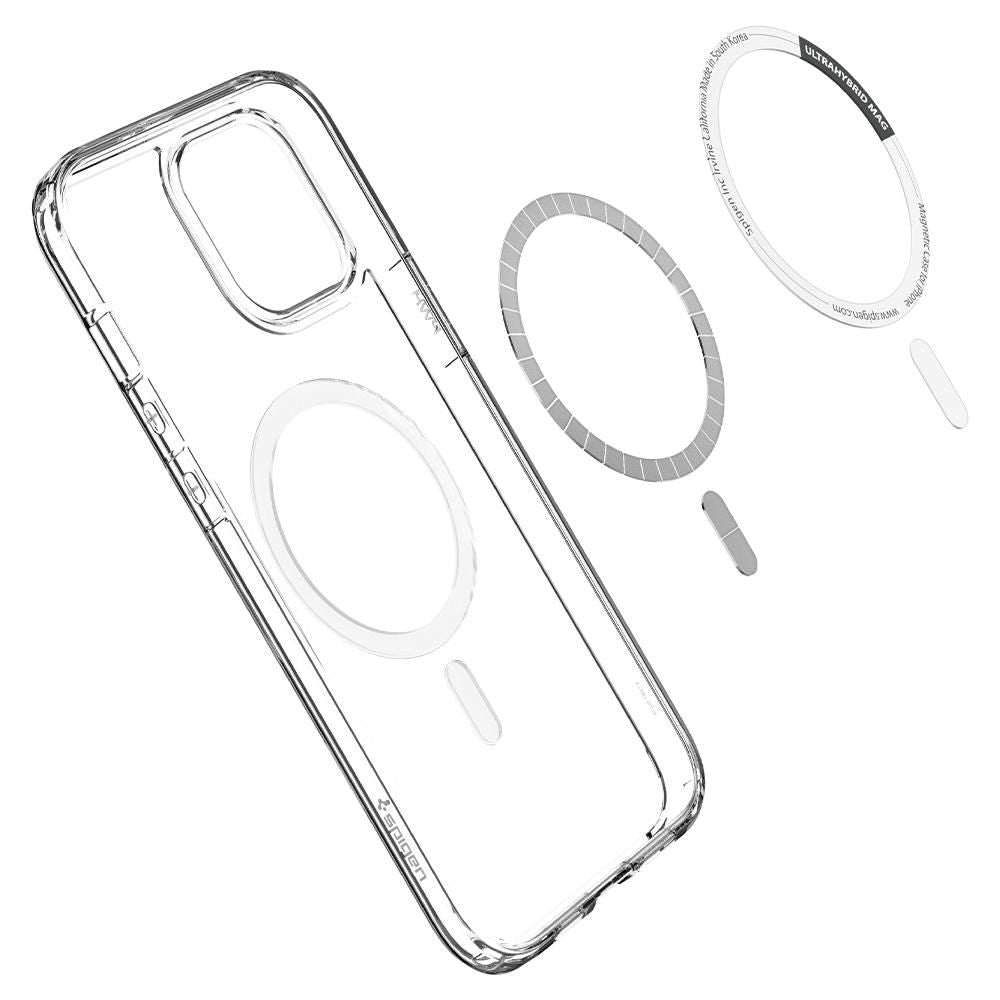 Spigen iPhone 12 Pro Max Ultra Hybrid Mag Σκληρή Θήκη με Πλαίσιο Σιλικόνης Και MagSafe - White / Διάφανη