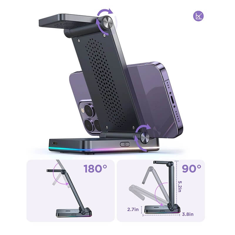 Joyroom JR - WQN01 15W 3in1 Ασύρματος Φορτιστής Qi Charge για Smartphones και Apple Watch και Airpods - Black