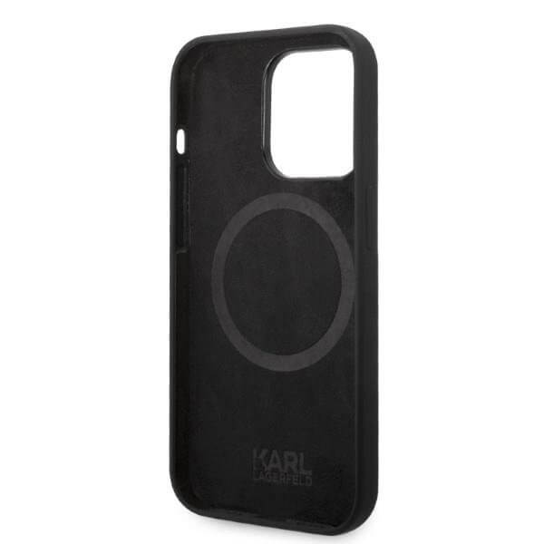 Karl Lagerfeld iPhone 14 Pro Max Silicone Iconic Θήκη Σιλικόνης με MagSafe - Black - KLHMP14XSNIKBCK