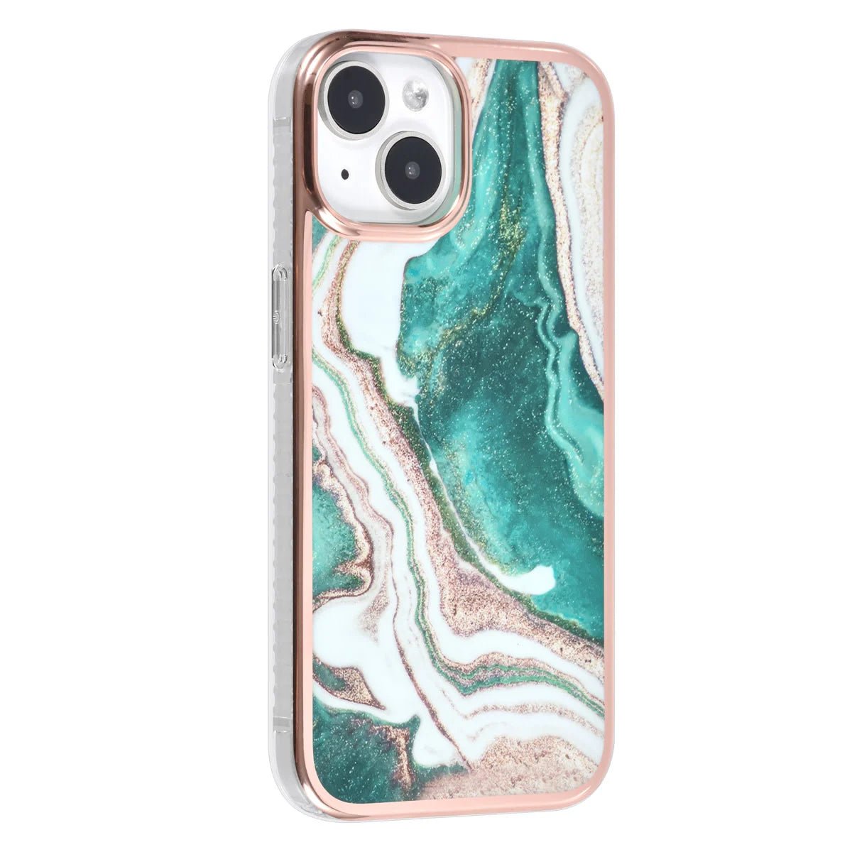 Tuniq iPhone 15 - Σκληρή Θήκη με Πλαίσιο Σιλικόνης - Σχέδιο Μάρμαρο - Πράσινη