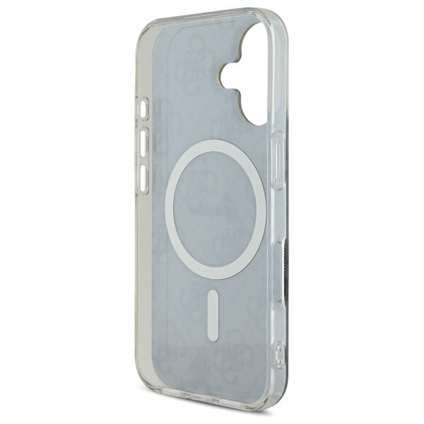 Guess iPhone 16 Plus - IML 4G MagSafe - Σκληρή Θήκη με Πλαίσιο Σιλικόνης - Black - GUHMP16MH4STK