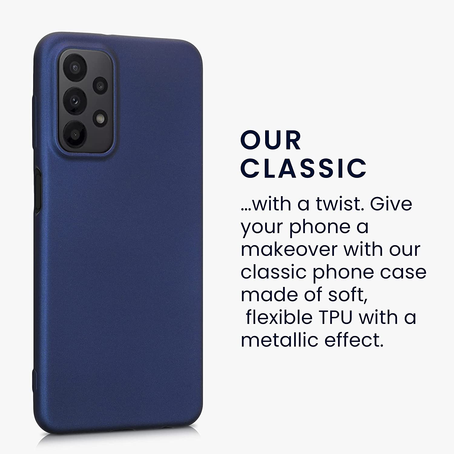KW Samsung Galaxy A23 5G Θήκη Σιλικόνης TPU - Metallic Blue - 57955.64