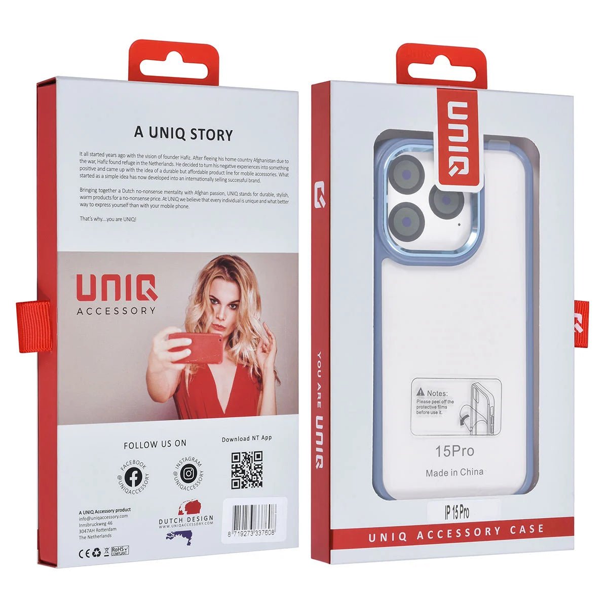 Tuniq iPhone 15 Pro - Σκληρή Θήκη με Πλαίσιο Σιλικόνης - Ανοιχτό Μπλε / Διάφανο