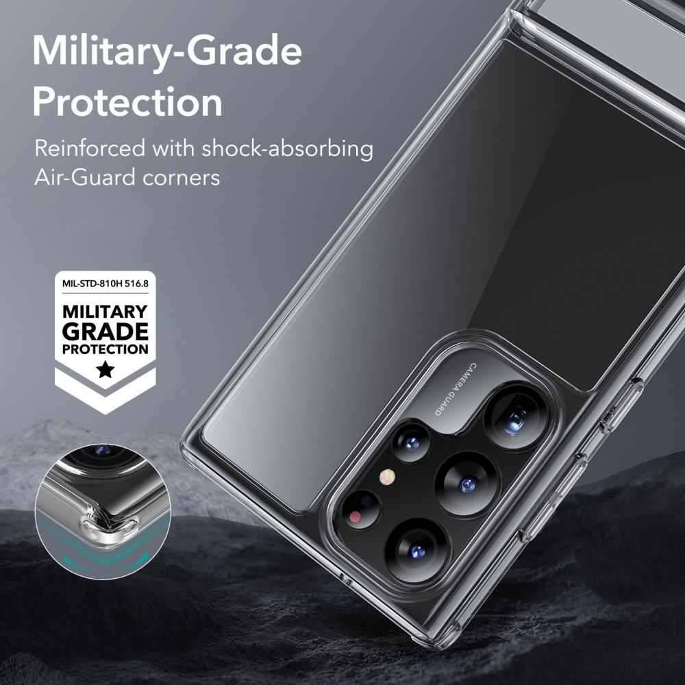 ESR Samsung Galaxy S23 Ultra - Air Shield Boost Σκληρή Θήκη με Πλαίσιο Σιλικόνης και Stand - Διάφανη