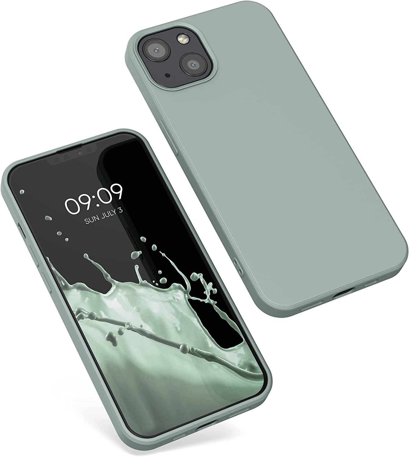 KW iPhone 13 Θήκη Σιλικόνης Rubberized TPU - Grey Green - 55948.172