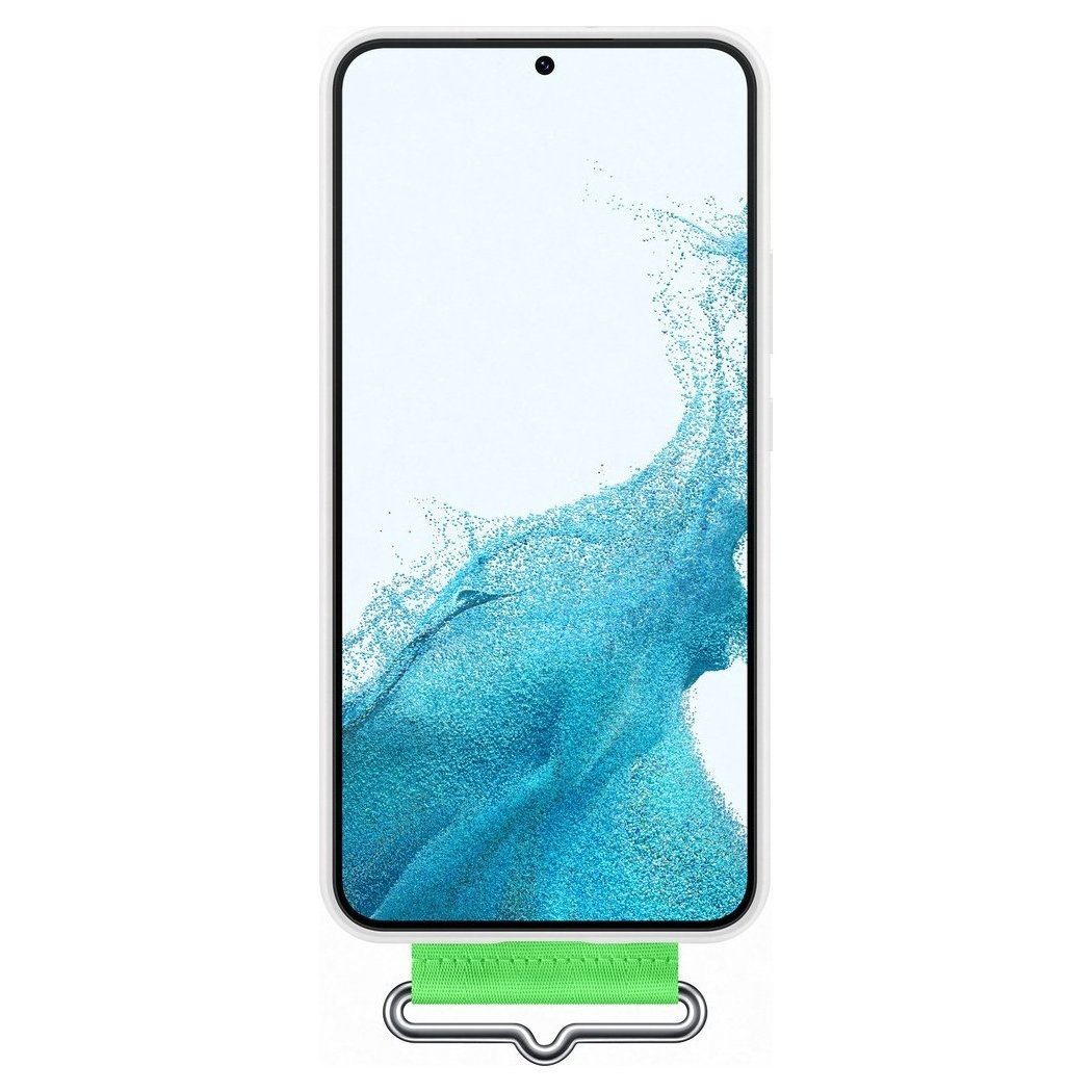 Samsung Silicone Strap Cover Samsung Galaxy S22 Plus Θήκη Σιλικόνης - White / Green - EF - GS906TWEGWW