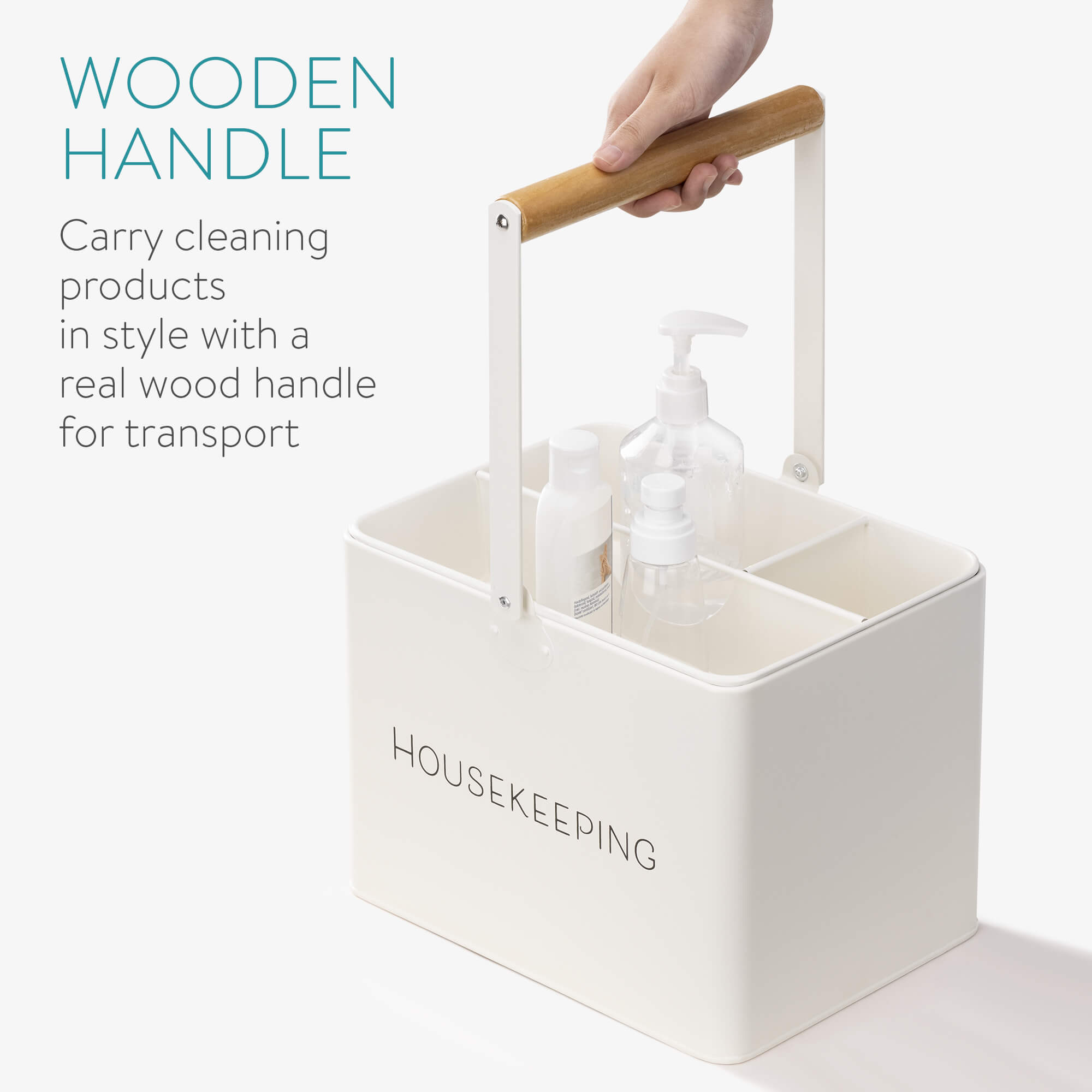 Navaris Κουτί Αποθήκευσης Καθαριστικών με Λαβή - Cream - 54999.02