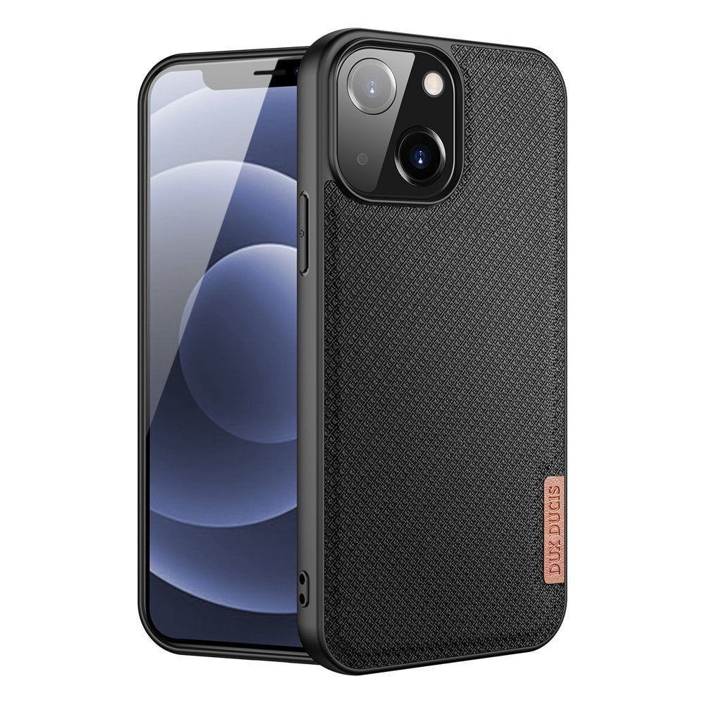 Dux Ducis iPhone 13 Pro Fino Series Σκληρή Θήκη με Πλαίσιο Σιλικόνης και Επένδυση από Ύφασμα - Black