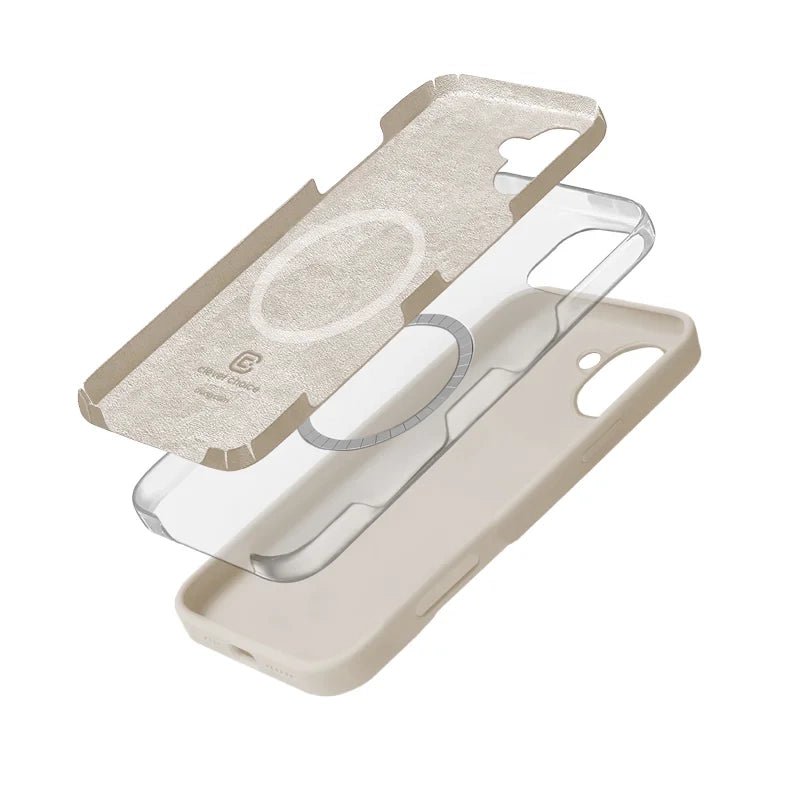 Crong iPhone 16 Color Cover Magnetic - Θήκη Σιλικόνης με MagSafe - Stone Beige
