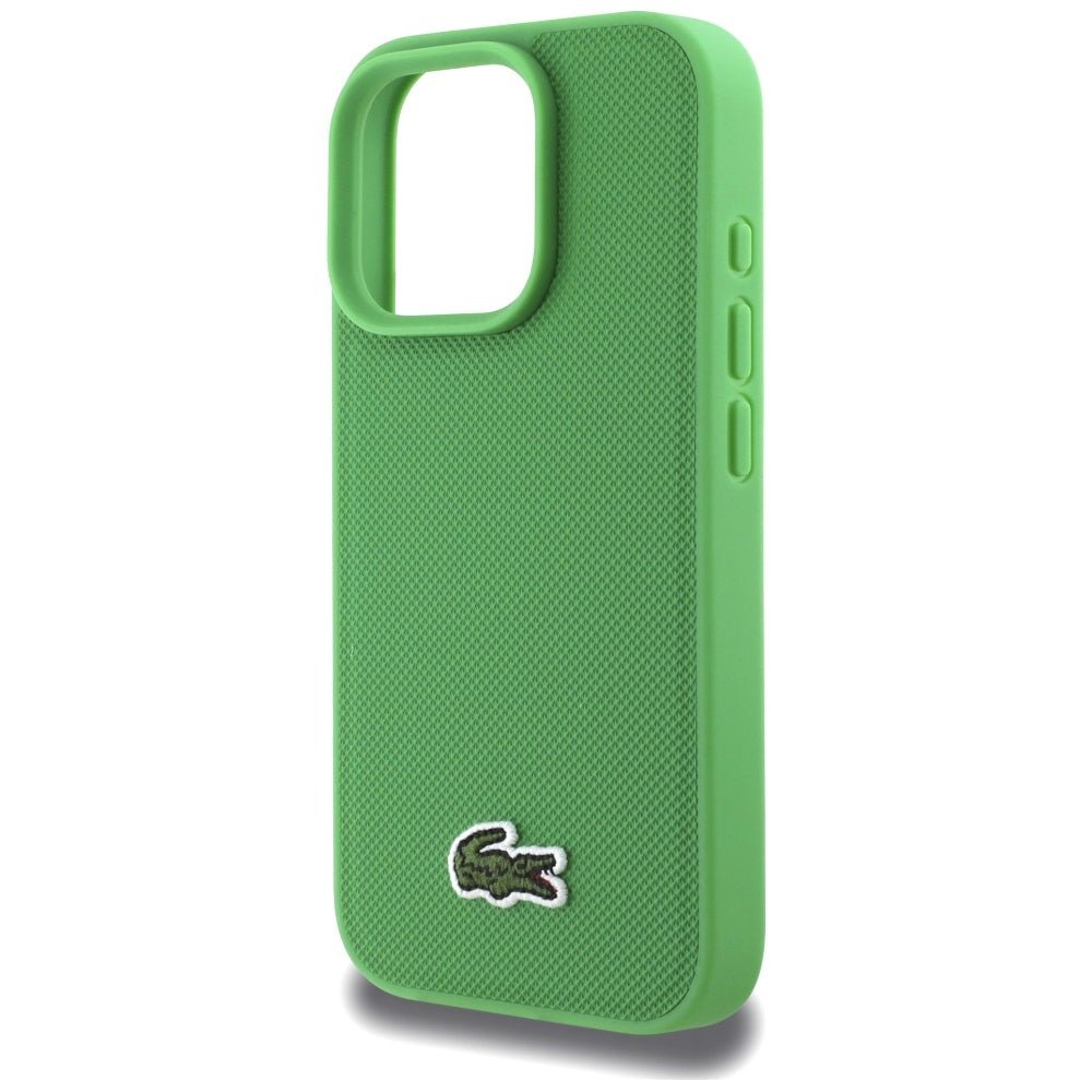 Lacoste iPhone 16 Pro Max - Σκληρή Θήκη με Πλαίσιο Σιλικόνης και Λουράκι - Iconic Petit Pique Crossbody Cord MagSafe - Green