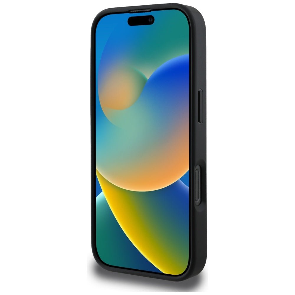 Lacoste iPhone 16 Pro - Σκληρή Θήκη με Πλαίσιο Σιλικόνης και Λουράκι - Iconic Petit Pique Crossbody Cord MagSafe - Black