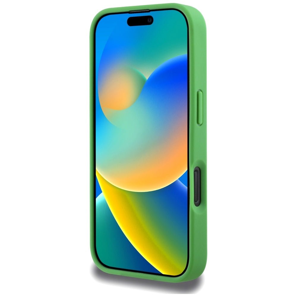 Lacoste iPhone 16 Pro - Σκληρή Θήκη με Πλαίσιο Σιλικόνης και Λουράκι - Iconic Petit Pique Crossbody Cord MagSafe - Green