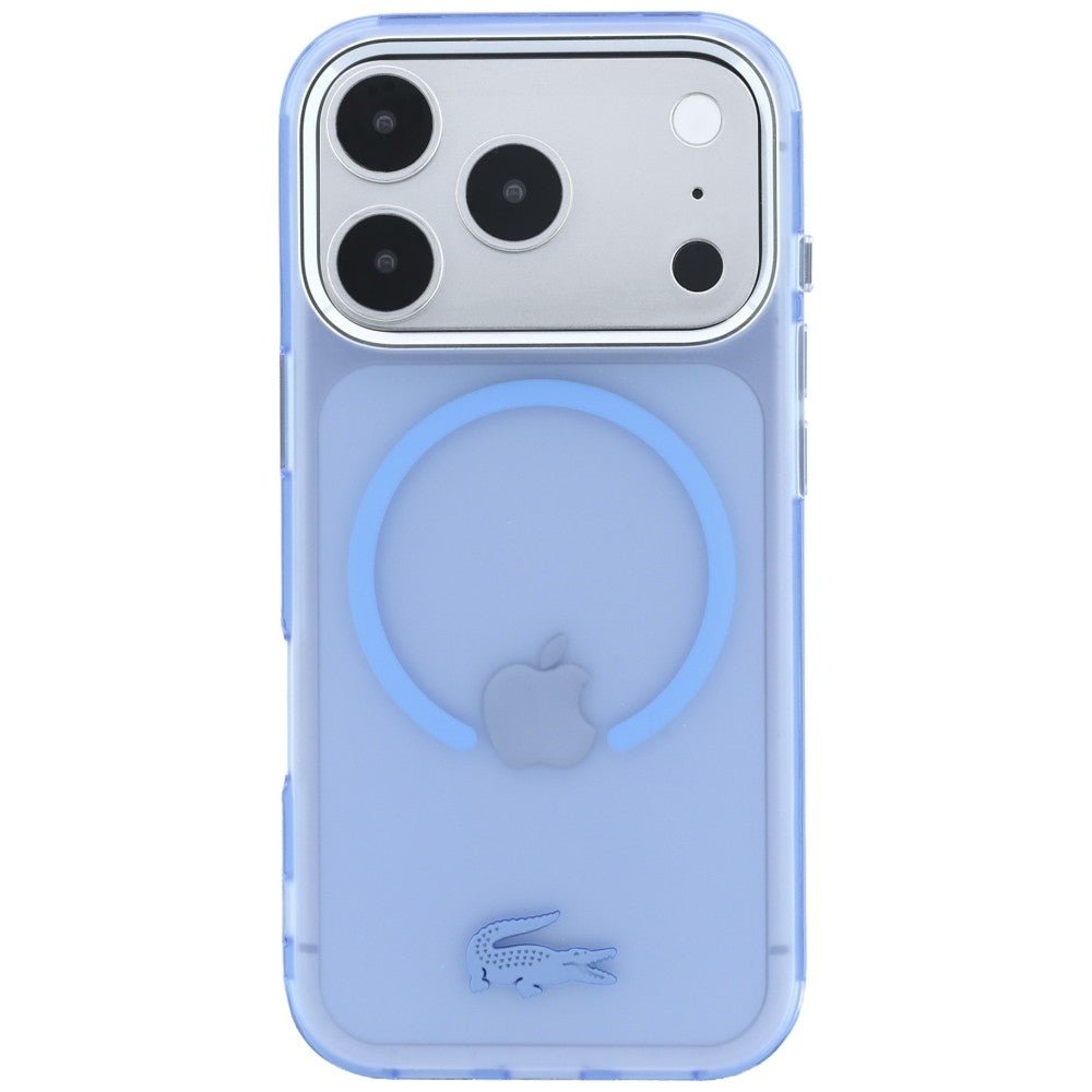Lacoste iPhone 17 Pro / iPhone 18 Pro - Σκληρή Θήκη με Πλαίσιο Σιλικόνης - IML Frosted MagSafe - Blue