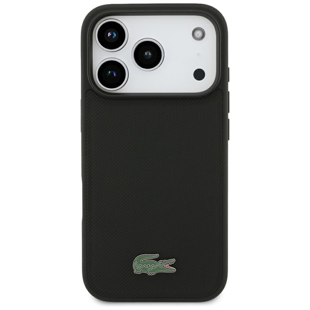 Lacoste iPhone 17 Pro / iPhone 18 Pro - Σκληρή Θήκη με Πλαίσιο Σιλικόνης - Petit Pique Lacquer Logo MagSafe - Black