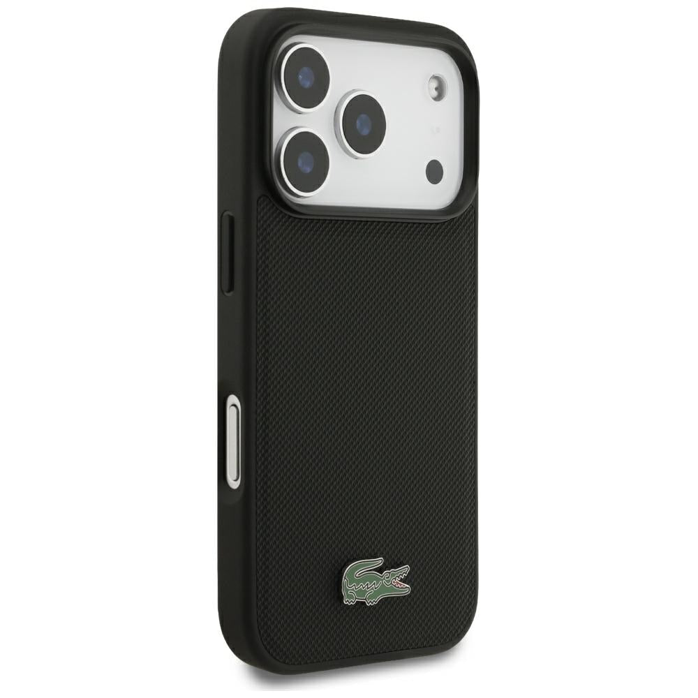 Lacoste iPhone 17 Pro / iPhone 18 Pro - Σκληρή Θήκη με Πλαίσιο Σιλικόνης - Petit Pique Lacquer Logo MagSafe - Black