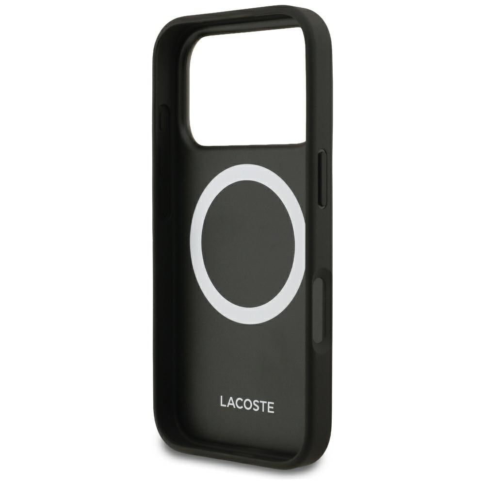 Lacoste iPhone 17 Pro / iPhone 18 Pro - Σκληρή Θήκη με Πλαίσιο Σιλικόνης - Petit Pique Lacquer Logo MagSafe - Black