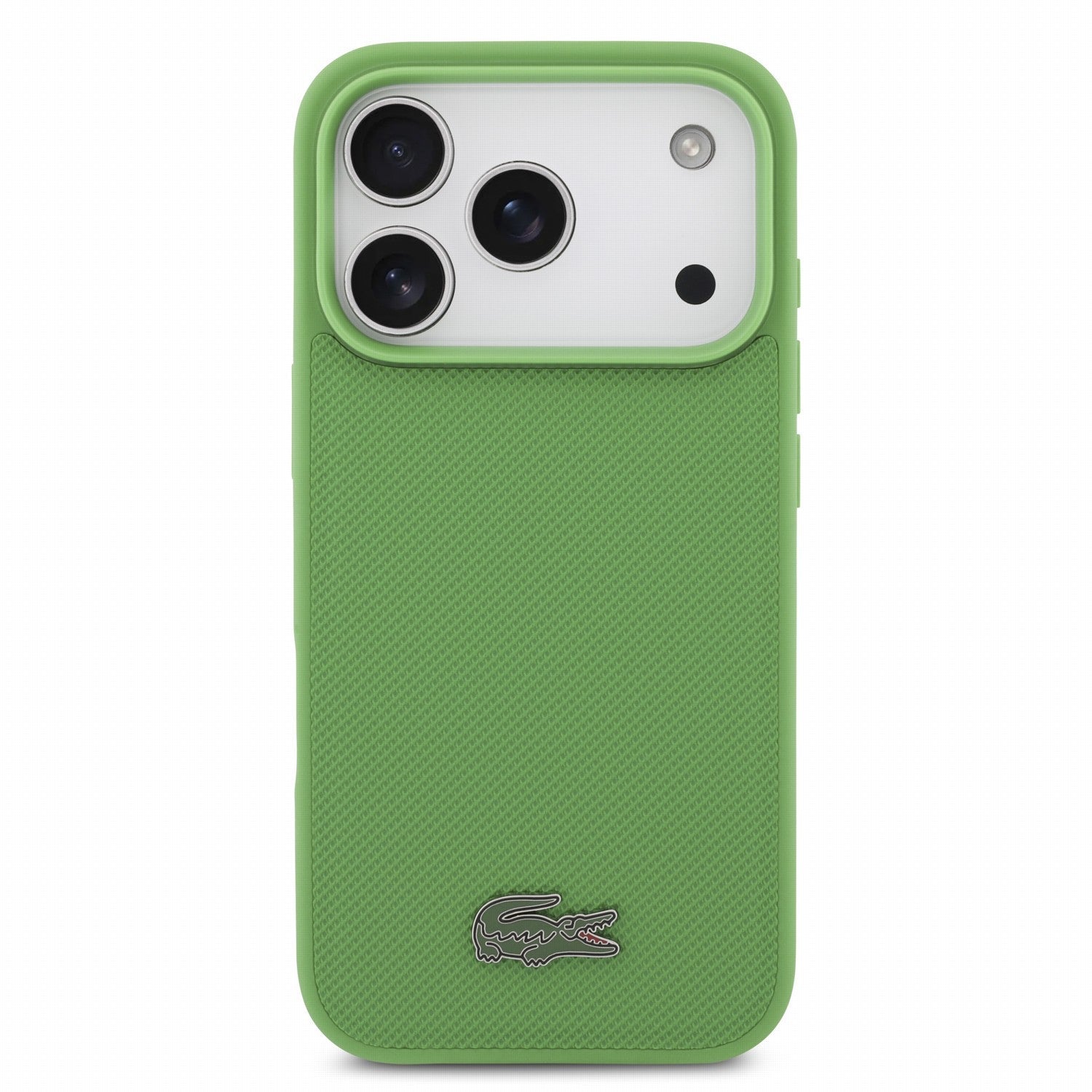 Lacoste iPhone 17 Pro / iPhone 18 Pro - Σκληρή Θήκη με Πλαίσιο Σιλικόνης - PVC Iconic Petit Pique Metal Logo MagSafe - Estragon