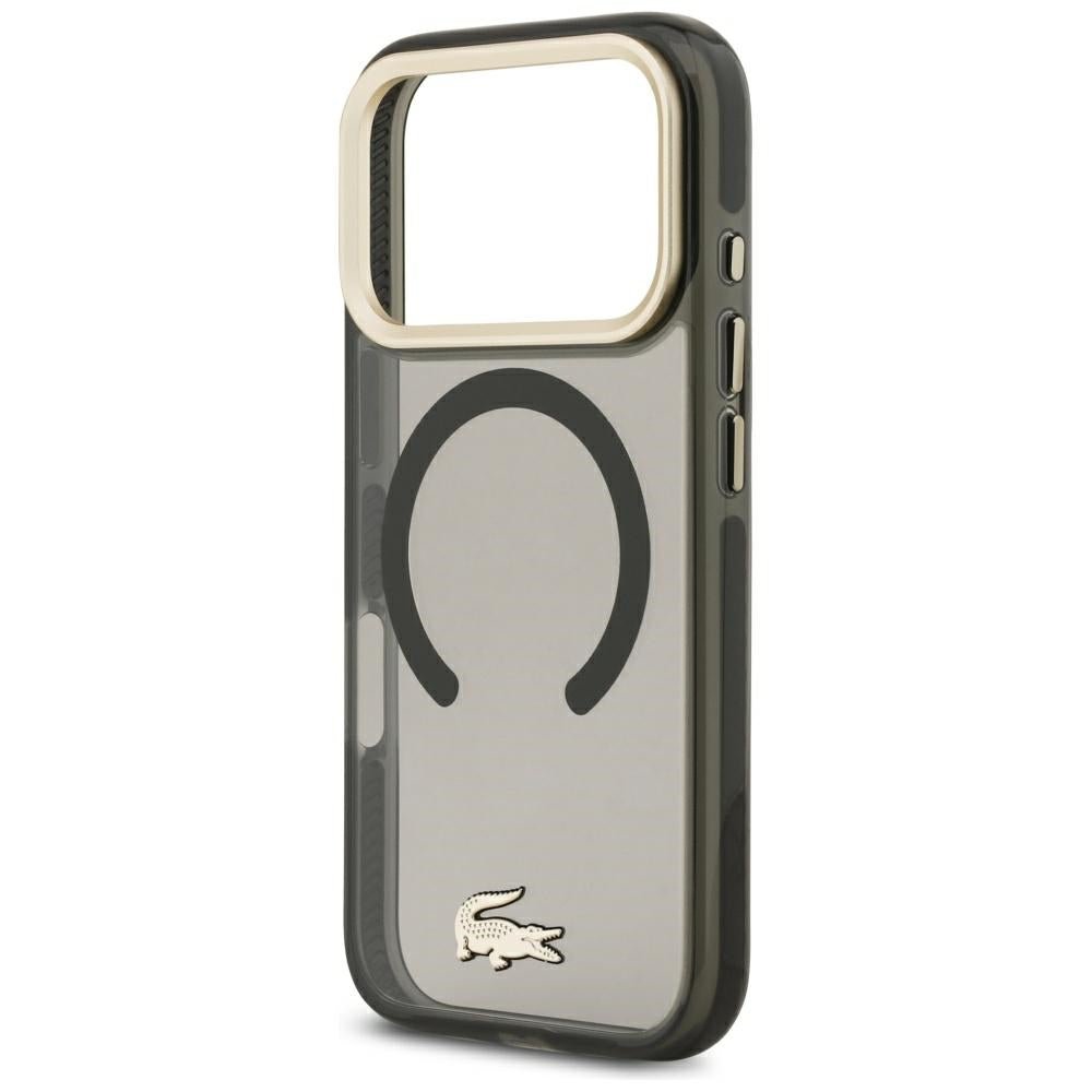 Lacoste iPhone 17 Pro / iPhone 18 Pro - Σκληρή Θήκη με Πλαίσιο Σιλικόνης - Shockproof IML Shockproof Gold Logo MagSafe - Black