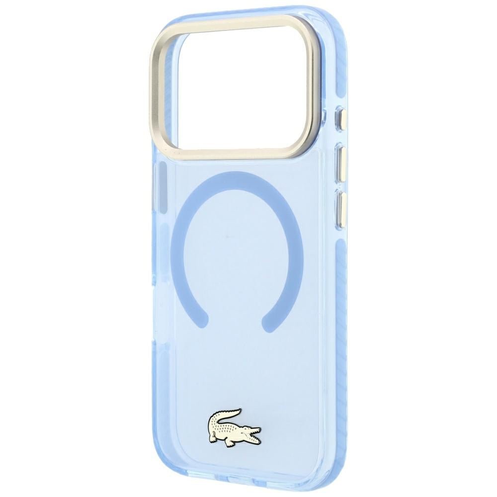 Lacoste iPhone 17 Pro / iPhone 18 Pro - Σκληρή Θήκη με Πλαίσιο Σιλικόνης - Shockproof IML Shockproof Gold Logo MagSafe - Blue