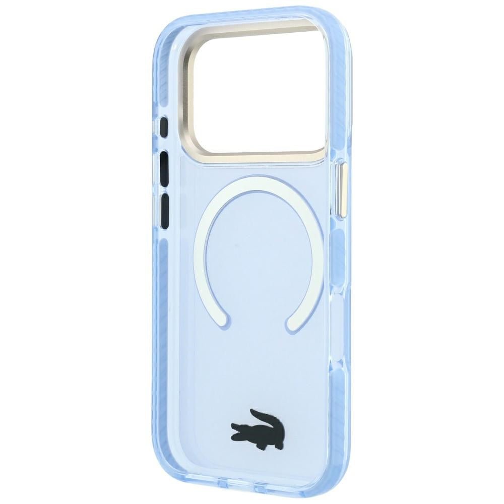 Lacoste iPhone 17 Pro / iPhone 18 Pro - Σκληρή Θήκη με Πλαίσιο Σιλικόνης - Shockproof IML Shockproof Gold Logo MagSafe - Blue