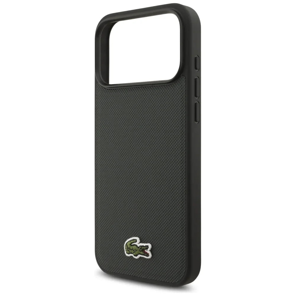 Lacoste iPhone 17 Pro Max - Iconic Petit Pique Woven Logo MagSafe - Σκληρή Θήκη με Πλαίσιο Σιλικόνης - Sinople