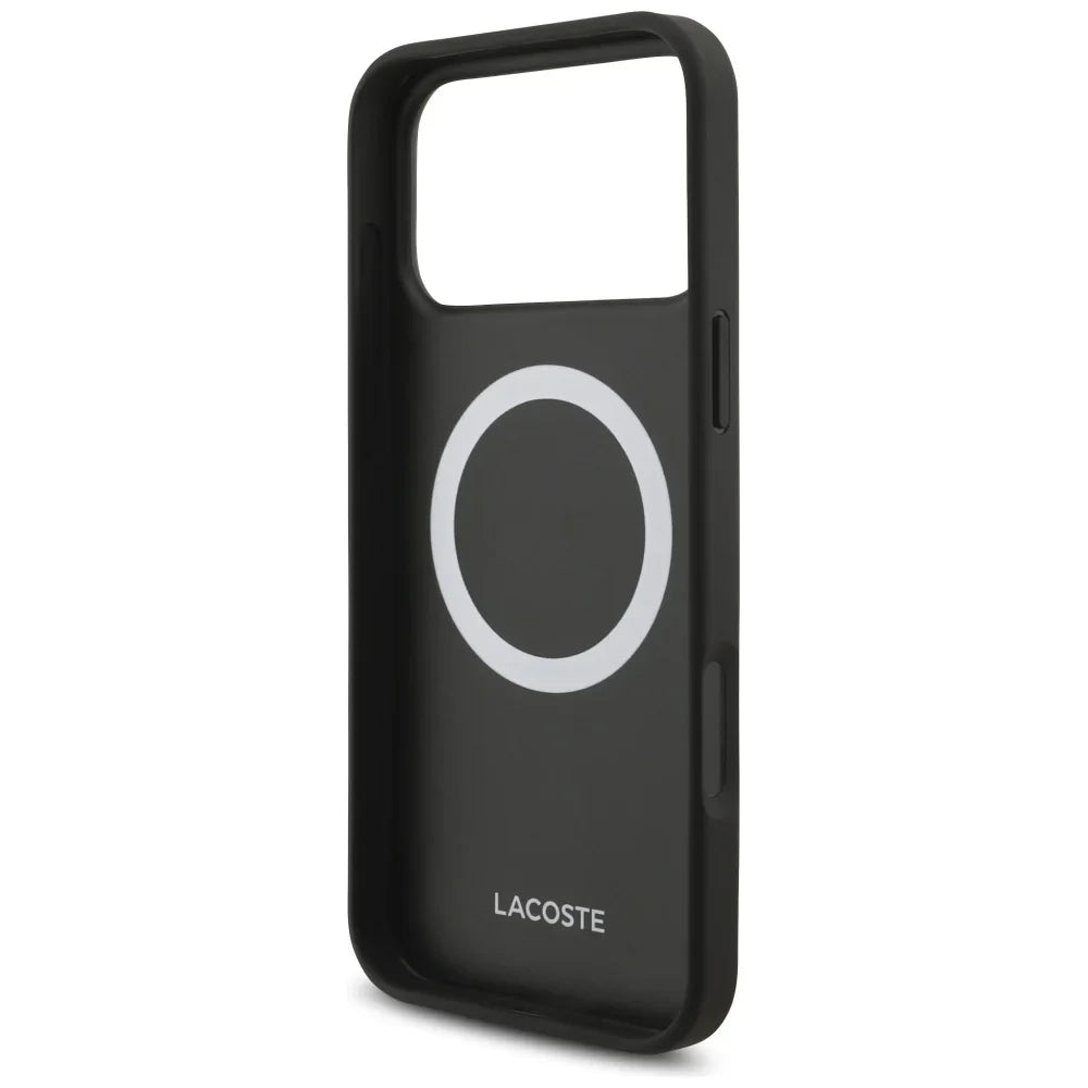 Lacoste iPhone 17 Pro Max - Iconic Petit Pique Woven Logo MagSafe - Σκληρή Θήκη με Πλαίσιο Σιλικόνης - Sinople