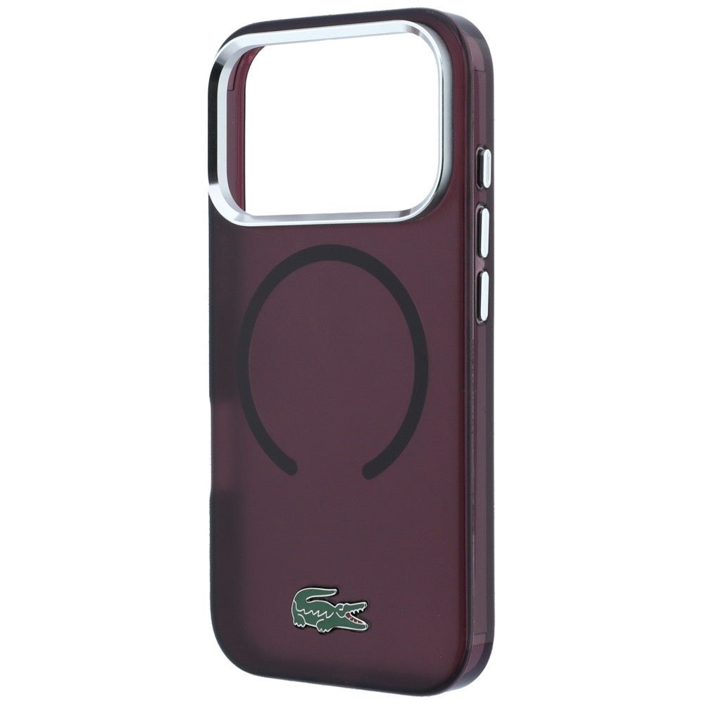 Lacoste iPhone 17 Pro Max / iPhone 18 Pro Max - Σκληρή Θήκη με Πλαίσιο Σιλικόνης - IML Frosted Laquer Logo MagSafe - Burgundy