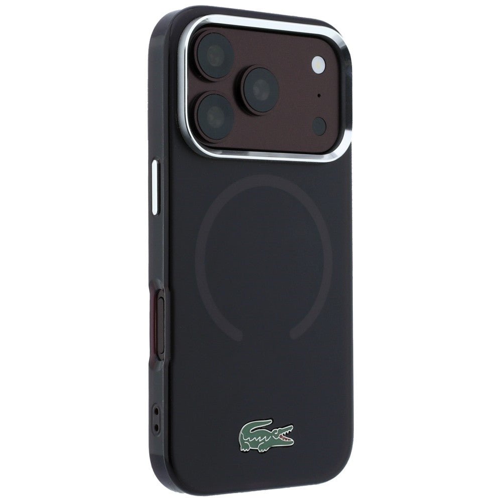 Lacoste iPhone 17 Pro Max / iPhone 18 Pro Max - Σκληρή Θήκη με Πλαίσιο Σιλικόνης - IML Frosted Laquer Logo MagSafe - Burgundy