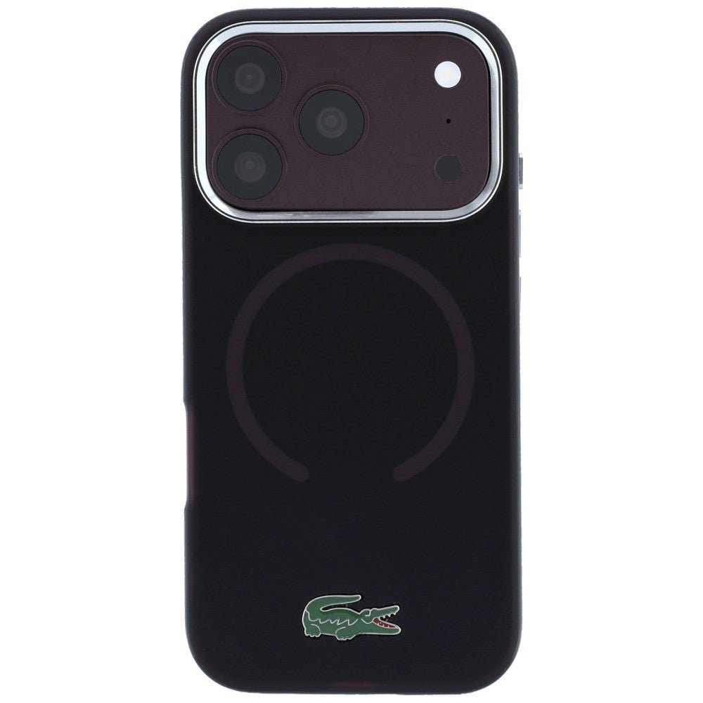 Lacoste iPhone 17 Pro Max / iPhone 18 Pro Max - Σκληρή Θήκη με Πλαίσιο Σιλικόνης - IML Frosted Laquer Logo MagSafe - Burgundy
