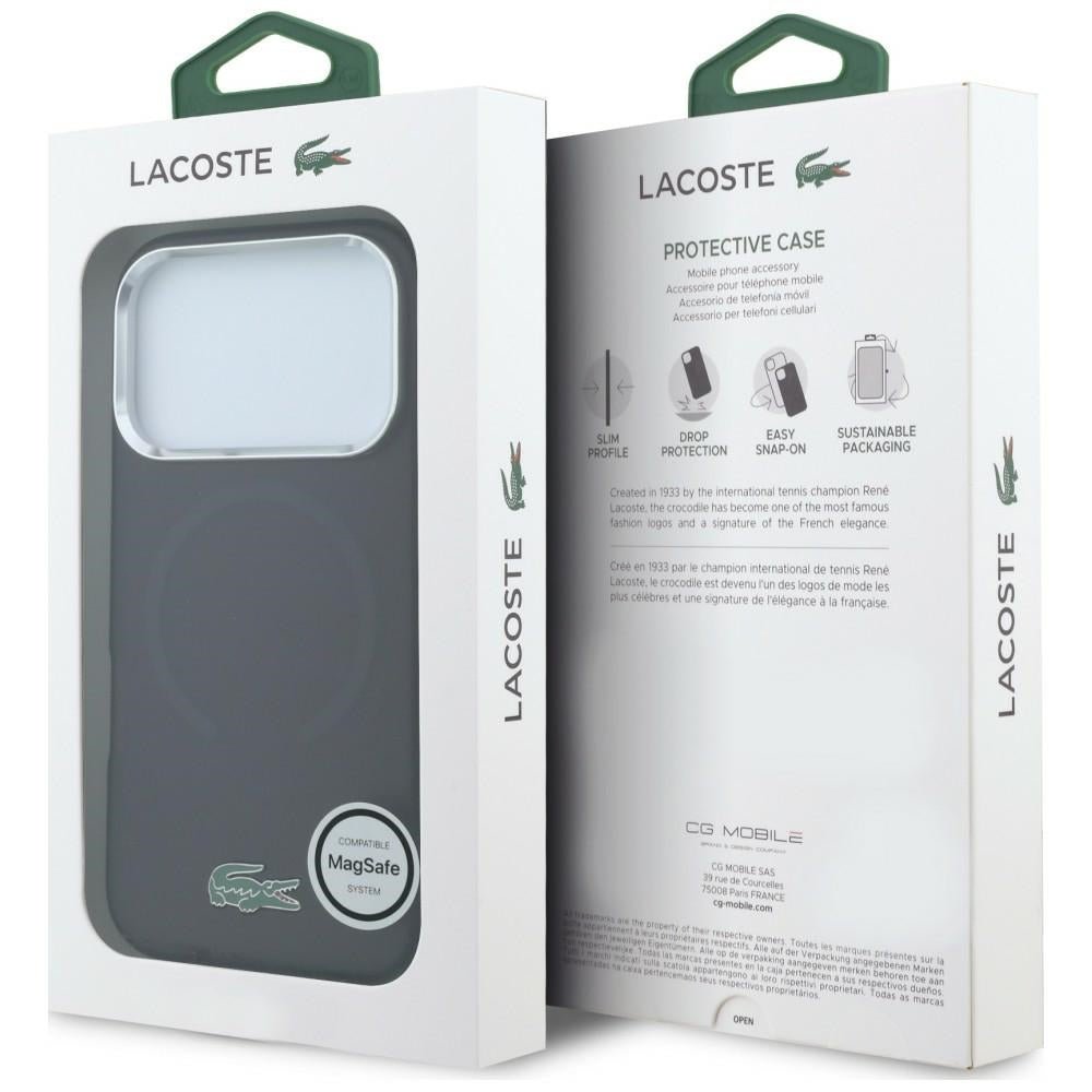 Lacoste iPhone 17 Pro Max / iPhone 18 Pro Max - Σκληρή Θήκη με Πλαίσιο Σιλικόνης - IML Frosted Laquer Logo MagSafe - Burgundy