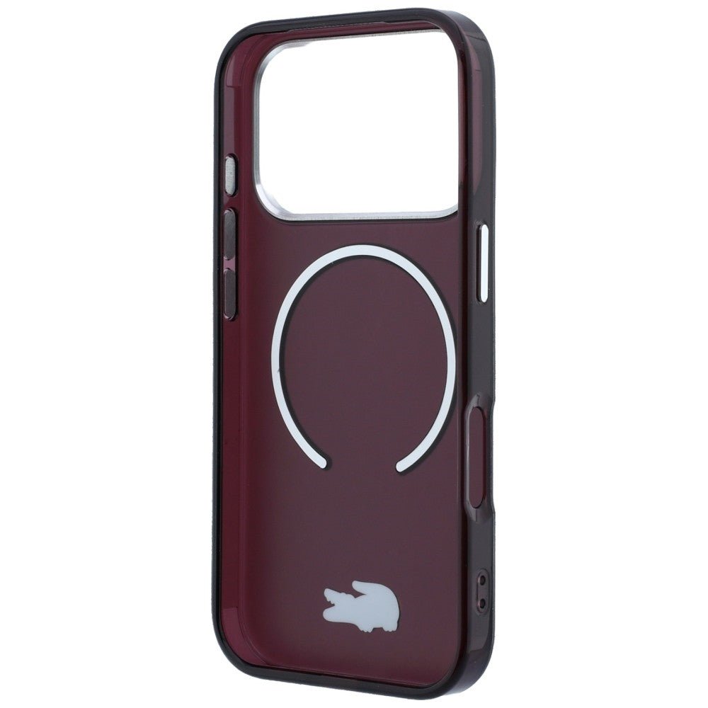 Lacoste iPhone 17 Pro Max / iPhone 18 Pro Max - Σκληρή Θήκη με Πλαίσιο Σιλικόνης - IML Frosted Laquer Logo MagSafe - Burgundy