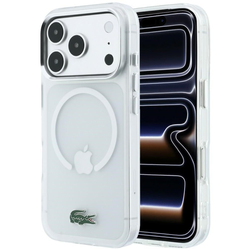 Lacoste iPhone 17 Pro Max / iPhone 18 Pro Max - Σκληρή Θήκη με Πλαίσιο Σιλικόνης - IML Frosted Laquer Logo MagSafe - Clear
