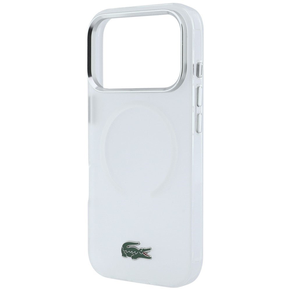 Lacoste iPhone 17 Pro Max / iPhone 18 Pro Max - Σκληρή Θήκη με Πλαίσιο Σιλικόνης - IML Frosted Laquer Logo MagSafe - Clear