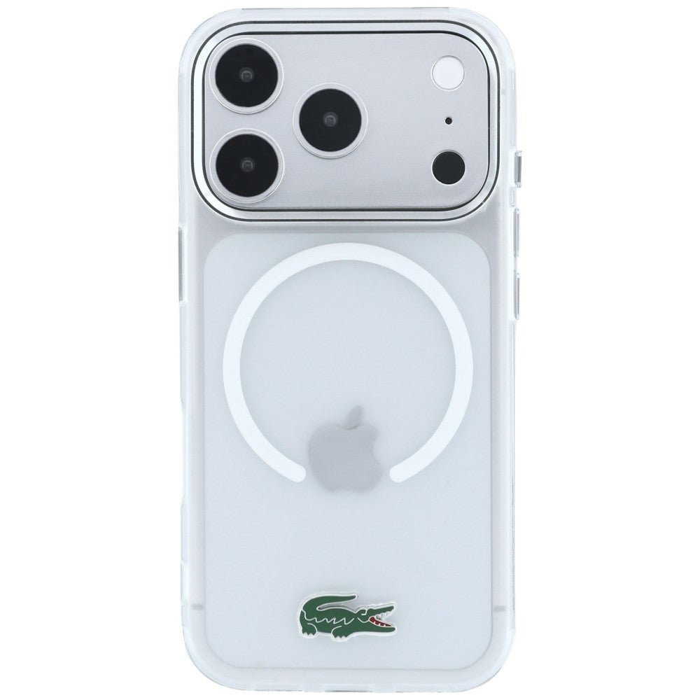 Lacoste iPhone 17 Pro Max / iPhone 18 Pro Max - Σκληρή Θήκη με Πλαίσιο Σιλικόνης - IML Frosted Laquer Logo MagSafe - Clear