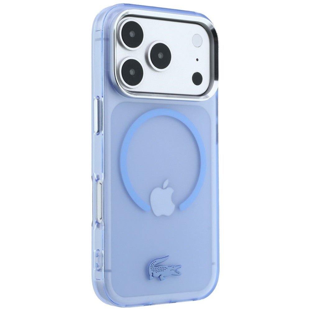 Lacoste iPhone 17 Pro Max / iPhone 18 Pro Max - Σκληρή Θήκη με Πλαίσιο Σιλικόνης - IML Frosted MagSafe - Blue