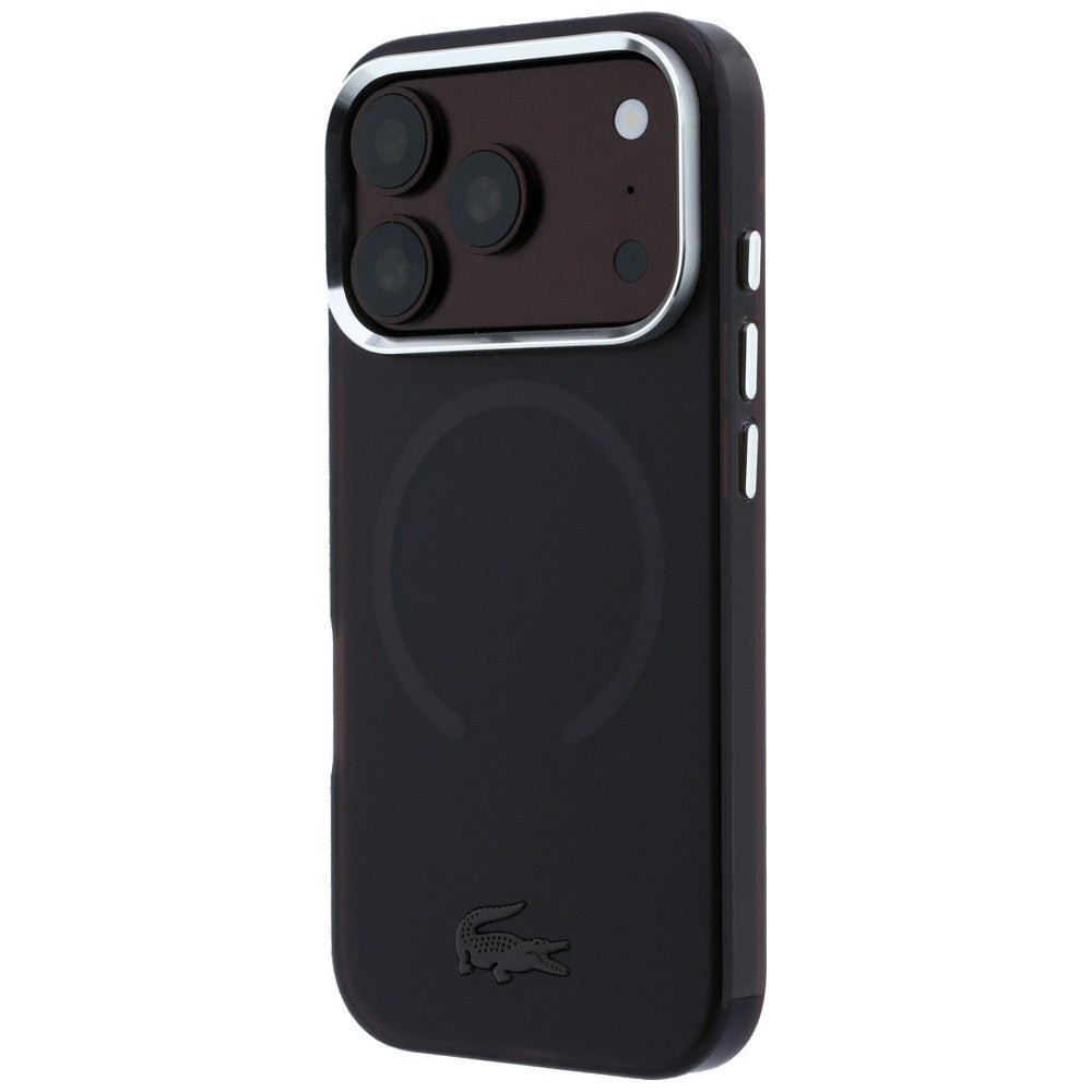 Lacoste iPhone 17 Pro Max / iPhone 18 Pro Max - Σκληρή Θήκη με Πλαίσιο Σιλικόνης - IML Frosted MagSafe - Burgundy